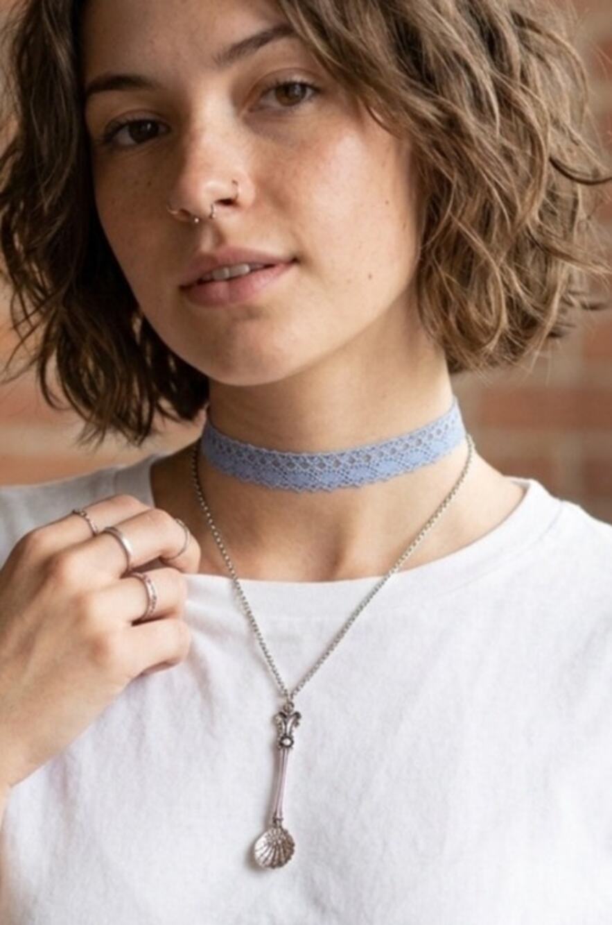 Handmade Whimsical Cottage/Fairycore Spoon Choker with Patchwork Chain